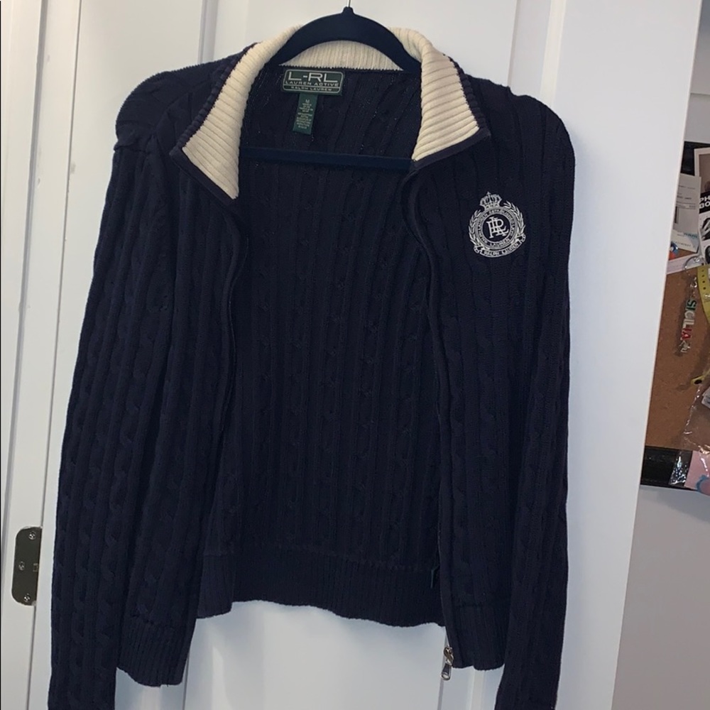navy lauren ralph lauren cardigan